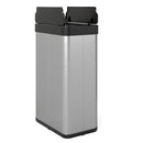 Infrared Motion Sensor Garbage Can With Automatic Wing Lid Silver