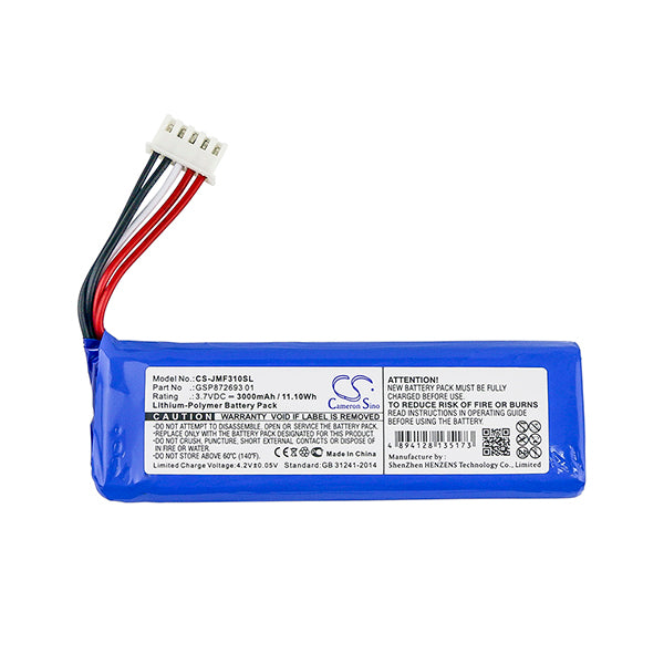 Cameron Sino Cs Jmf310Sl 3000Mah Replacement Battery For Jbl