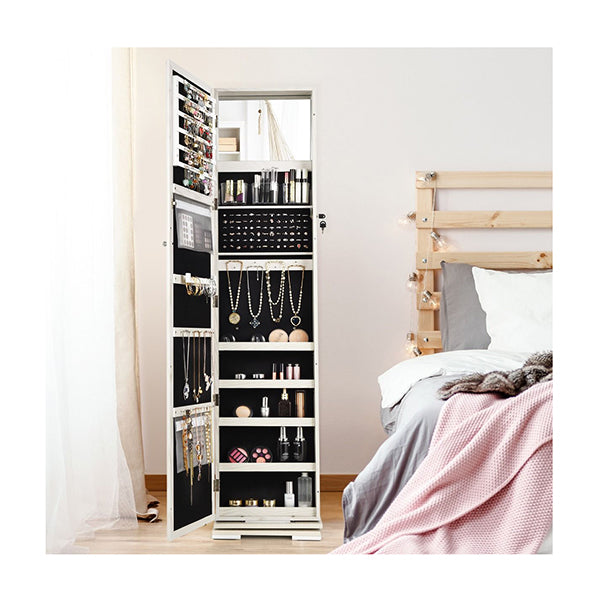 Full Length Mirrored Jewellery Cabinet Rotates 360 Degree