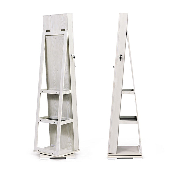 Full Length Mirrored Jewellery Cabinet Rotates 360 Degree