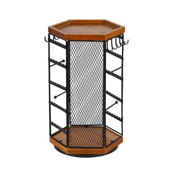 Jewellery Organiser 360 Rotating Holder Storage Hexagon Rack