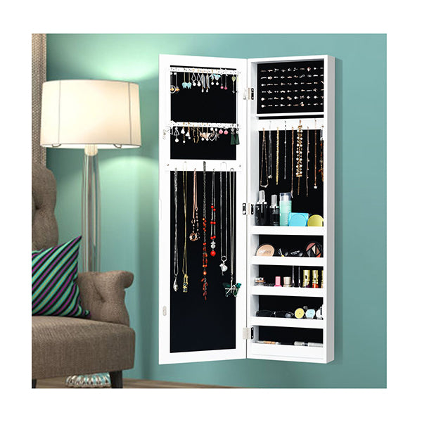 Jewelry Cabinet With 4 Tilting Angles And Full Length Mirror