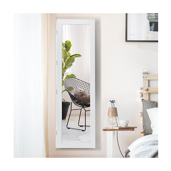 Jewelry Cabinet With 4 Tilting Angles And Full Length Mirror