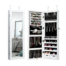 Lockable Jewelry Cabinet with 2 LED Lights for Daily Makeup