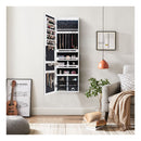 Jewelry Cabinet Armoire With Full Mirror With Lock And Lights White