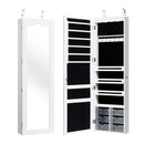 Jewelry Cabinet Armoire With Full Mirror With Lock And Lights White
