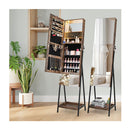 Lockable Freestanding Jewelry Organizer With Full Length Mirror