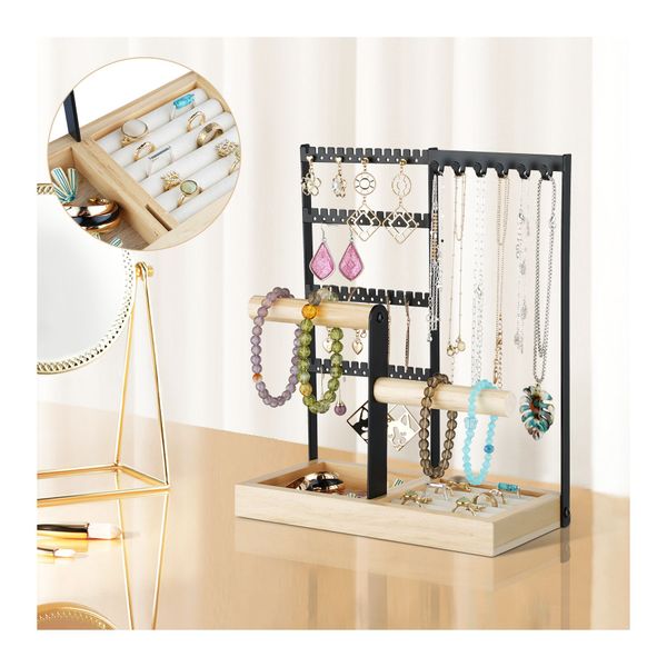 Jewelry Organizer Storage Rack Bracelets Earrings Rings Necklace