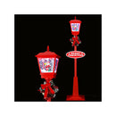 Christmas Lamp Post Lights With Falling Snow Street Red Decor