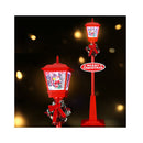 Christmas Lamp Post Lights With Falling Snow Street Red Decor