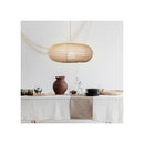 Oval Flax White Linen Shade