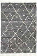 Ivory Drift Grey Cream Tribal Rug