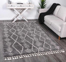 Lagoon Drift Grey Cream Tribal Rug