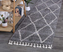 Misty Drift Grey Diamond Tribal Rug