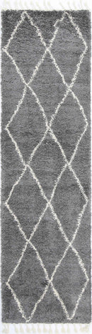 Misty Drift Grey Diamond Tribal Rug