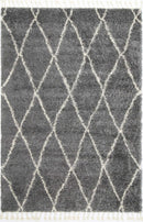 Misty Drift Grey Diamond Tribal Rug