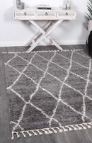 Misty Drift Grey Diamond Tribal Rug