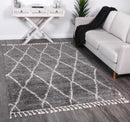 Misty Drift Grey Diamond Tribal Rug