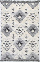 Olive Drift Cream Grey Tribal Diamond Rug