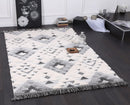 Olive Drift Cream Grey Tribal Diamond Rug
