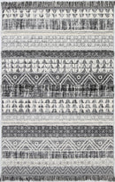 Orchid Drift Cream Anthracite Tribal Rug