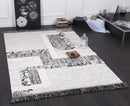 Pearl Drift Cream Anthracite Tribal Modern Rug