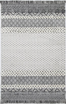 Saffron Drift Cream Anthracite Tribal Rug