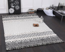 Saffron Drift Cream Anthracite Tribal Rug