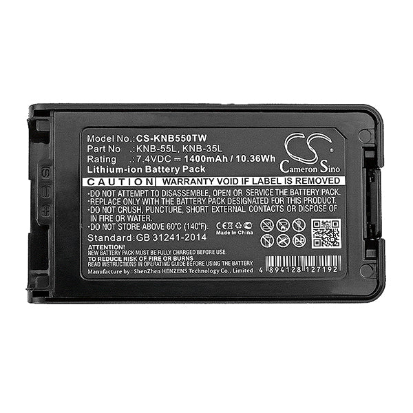 Cameron Sino Cs Knb550Tw 1400Mah Replacement Battery For Kenwood