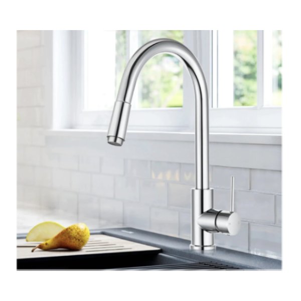 Kitchen Sink Mixer Tap Swivel Gooseneck Pull Out Laundry Kitchen