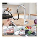 Kitchen Sink Mixer Tap Swivel Gooseneck Pull Out Laundry Kitchen