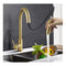 Brushed Gold Pull Out Tap Kitchen Sink Mixer Tap Gooseneck