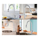 Chrome 360 Swivel Round Kitchen Sink Mixer Tap Pull Out