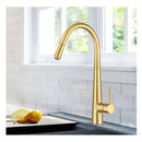 Brushed Gold Kitchen Sink Mixer Tap Round Pull Out Tap Laundry Sink