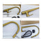 Brushed Gold Kitchen Sink Mixer Tap Round Pull Out Tap Laundry Sink
