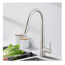 Brushed Nickel Kitchen Sink Mixer Tap Round Pull Out Tap Laundry Sink