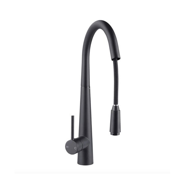 Black Kitchen Sink Mixer Tap Round Pull Out Tap Laundry Sink Faucets