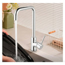 Kitchen Mixer Tap Swivel Goonseneck Spout Round Laundry Faucets Chrome
