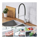 Swivel Flexible Spout Kitchen Mixer Tap Gooseneck Pull Down Spray