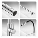 Gooseneck Kitchen Sink Mixer Tap Pull Down Flexible Spout Brass