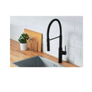 Gooseneck Pull Down Spray Swivel Brass Laundry Sink Faucet Black