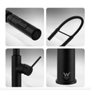 Gooseneck Pull Down Spray Swivel Brass Laundry Sink Faucet Black