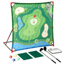 Kids Golf Play Set Chipping Game, 24 Sticky Balls, Adjustable Club & 2 Hitting Mats for Indoor Outdoor Ages 3-12 Play