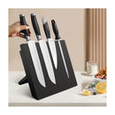 Kitchen Knife Holder Magnetic Block Stand Foldable Storage Rack Black