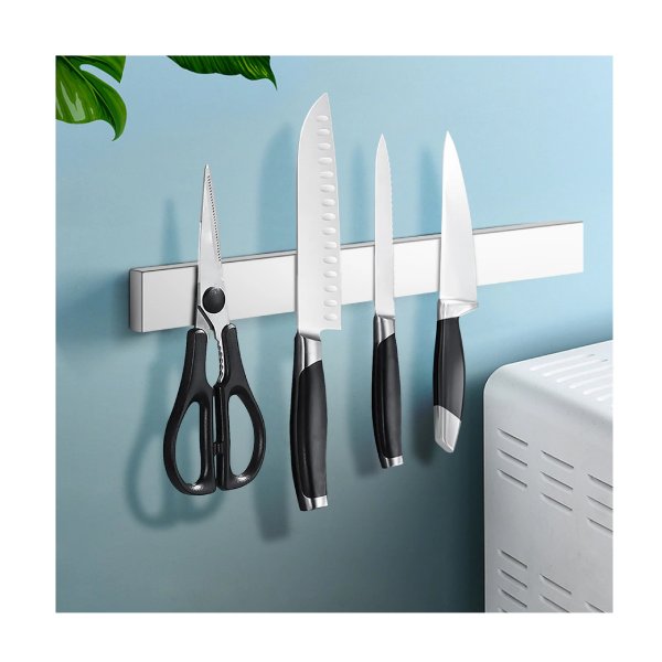 40Cm Knife Holder Magnetic Wall Tools Utensil Rack Chrome