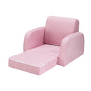 Kids Sofa 1 Seater Children Flip Open Couch Lounger Armchair Soft Pink