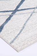 Azure Echo Blue Lattice Contemporary Rug