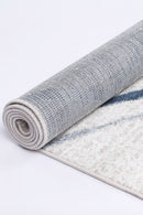 Azure Echo Blue Lattice Contemporary Rug