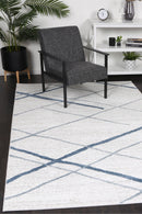 Azure Echo Blue Lattice Contemporary Rug