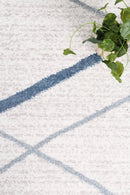Azure Echo Blue Lattice Contemporary Rug